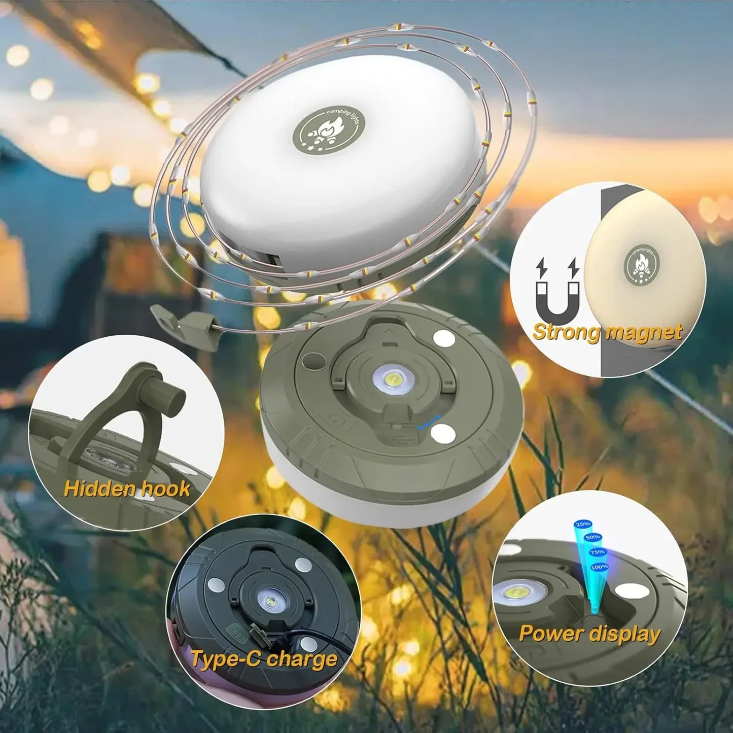 Multi-Function Camping Lamp – 4-in-1 Design