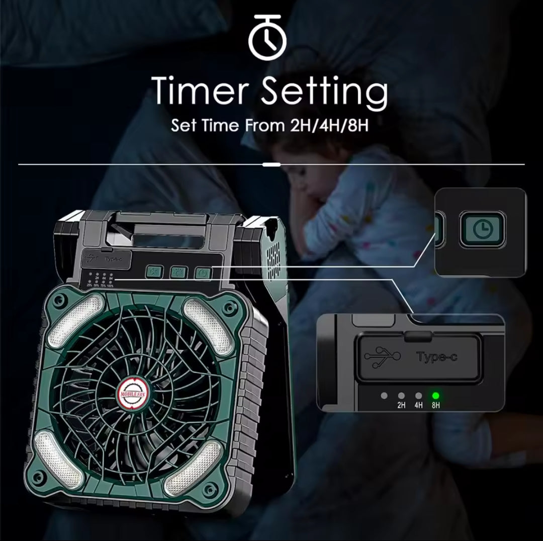 All-in-One Solar Camping Fan & Light