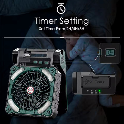 All-in-One Solar Camping Fan & Light